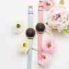Korean style PU leather strap casual fashion watch ladies