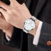 Blue Light Glass Three Eye Steel Band Watch Men's Watch