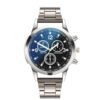 Blue Light Glass Three Eye Steel Band Watch Men's Watch