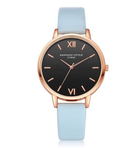 Korean style PU leather strap casual fashion watch ladies