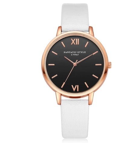 Korean style PU leather strap casual fashion watch ladies