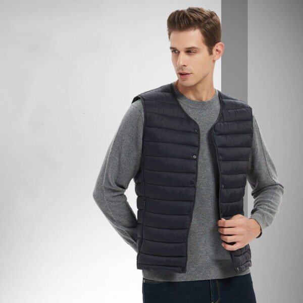 Men's Down Cotton Vest U Shaped Collar