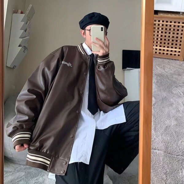 PU Leather Jacket Men's