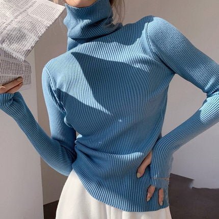 Women's High Collar Thickened Sweater