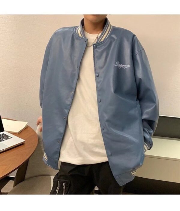 PU Leather Jacket Men's