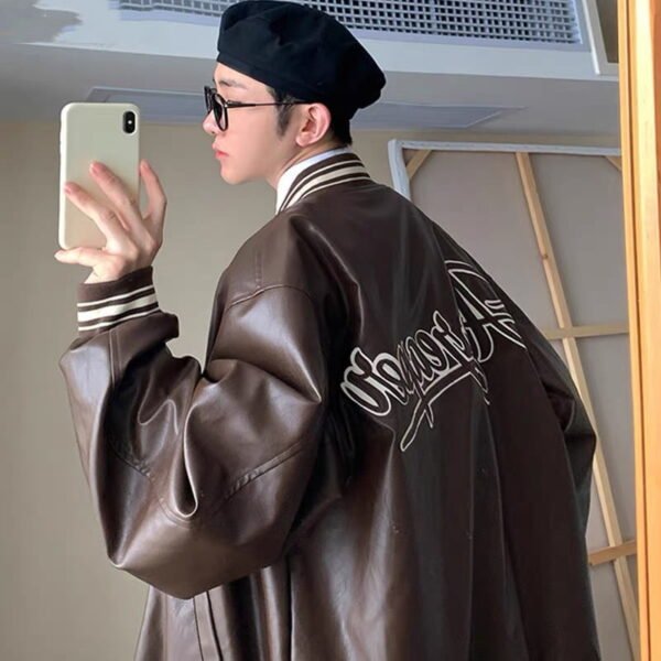 PU Leather Jacket Men's