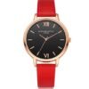 Korean style PU leather strap casual fashion watch ladies