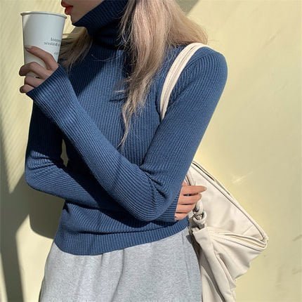 Women's High Collar Thickened Sweater