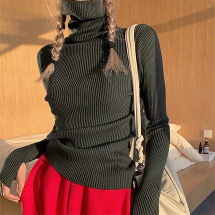 Women's High Collar Thickened Sweater