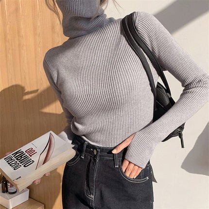 Women's High Collar Thickened Sweater