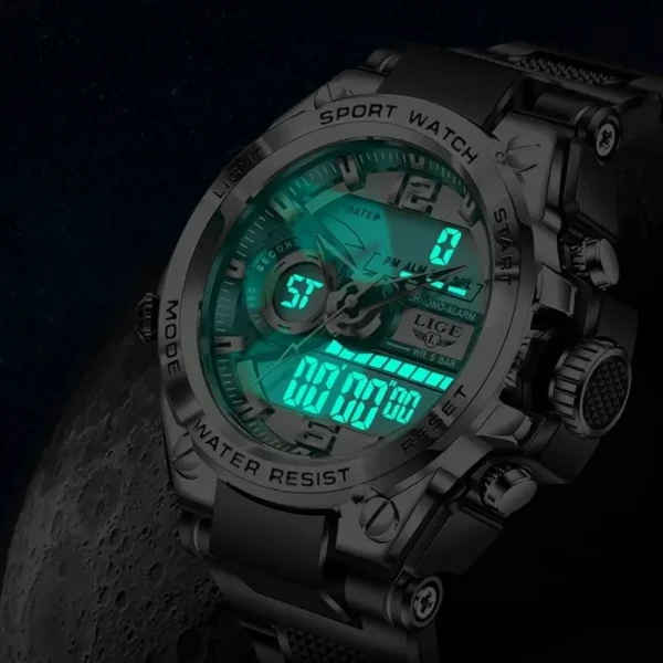 LIGE Digital 50m Waterproof Wristwatch
