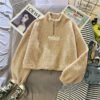 Velvet Coat Thick Embroidered Letters