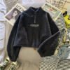 Velvet Coat Thick Embroidered Letters