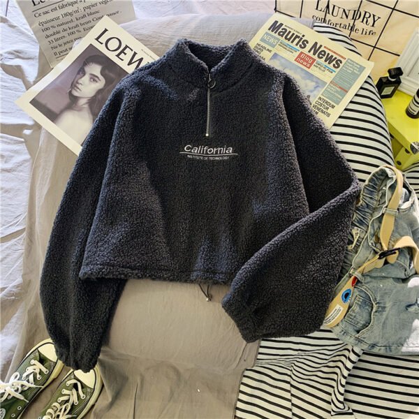 Velvet Coat Thick Embroidered Letters