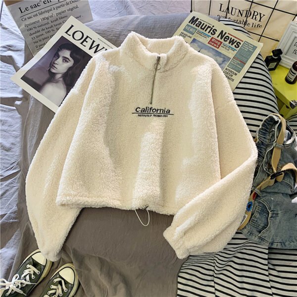 Velvet Coat Thick Embroidered Letters