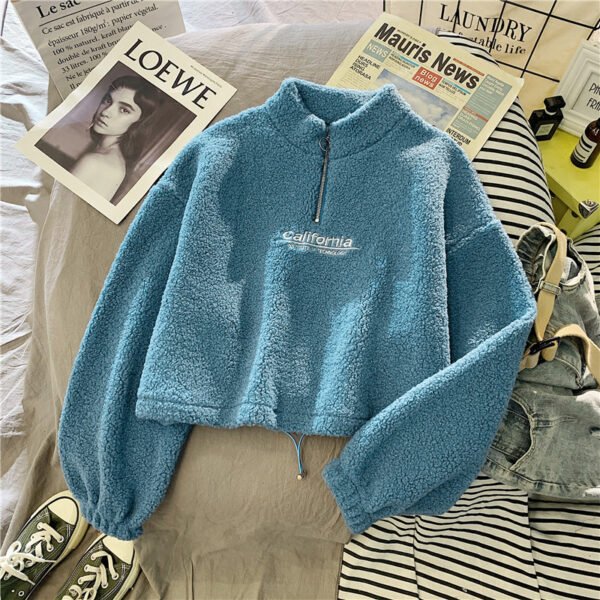 Velvet Coat Thick Embroidered Letters