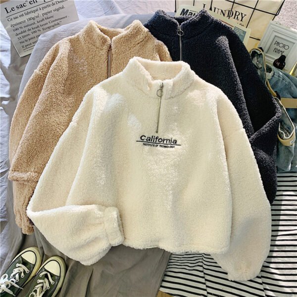 Velvet Coat Thick Embroidered Letters